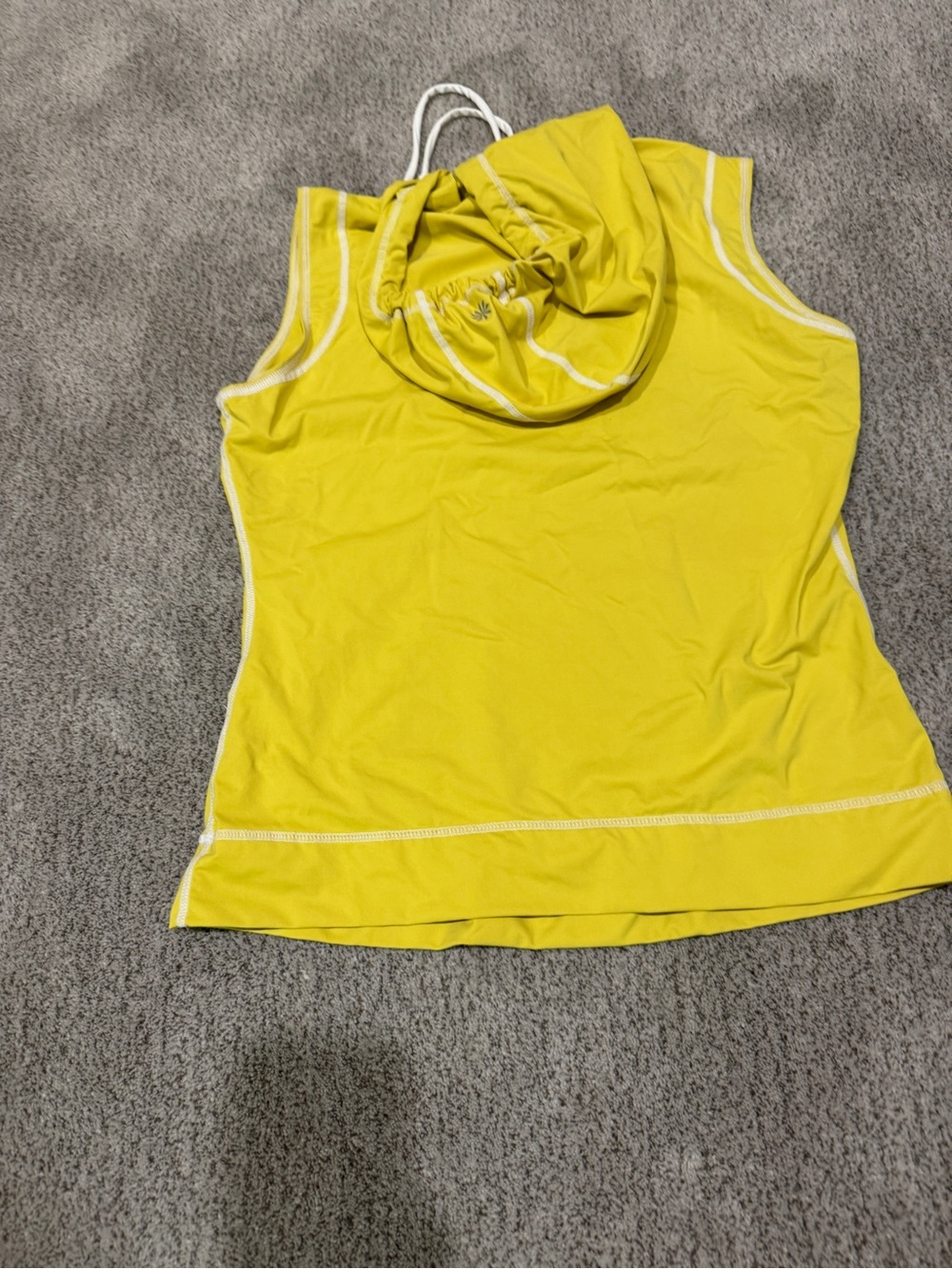 Athleta Bright Yellow Hooded Sleeveless Swim Coverup